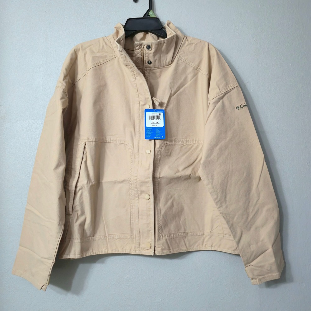 Columbia Sage Lake Jacket Womens XL Tan Ancient Fossil Ripstop Utility WL1574